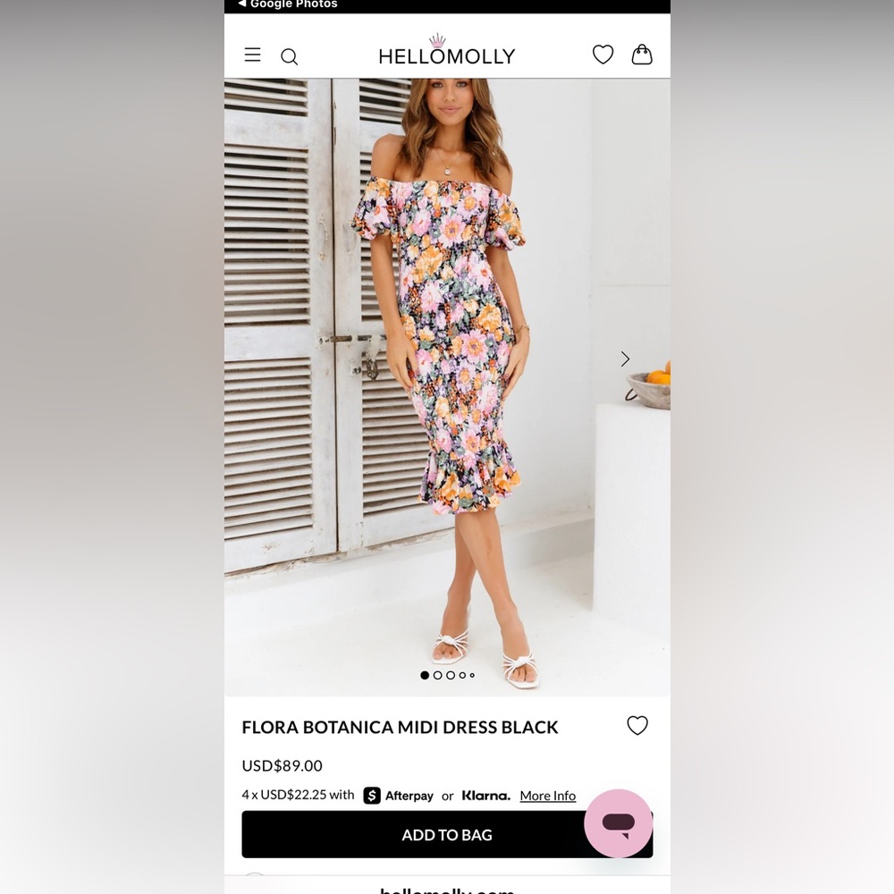 NWT Hello Molly Flora Botanica Ruffle Hem Puff Sleeve Dress size M